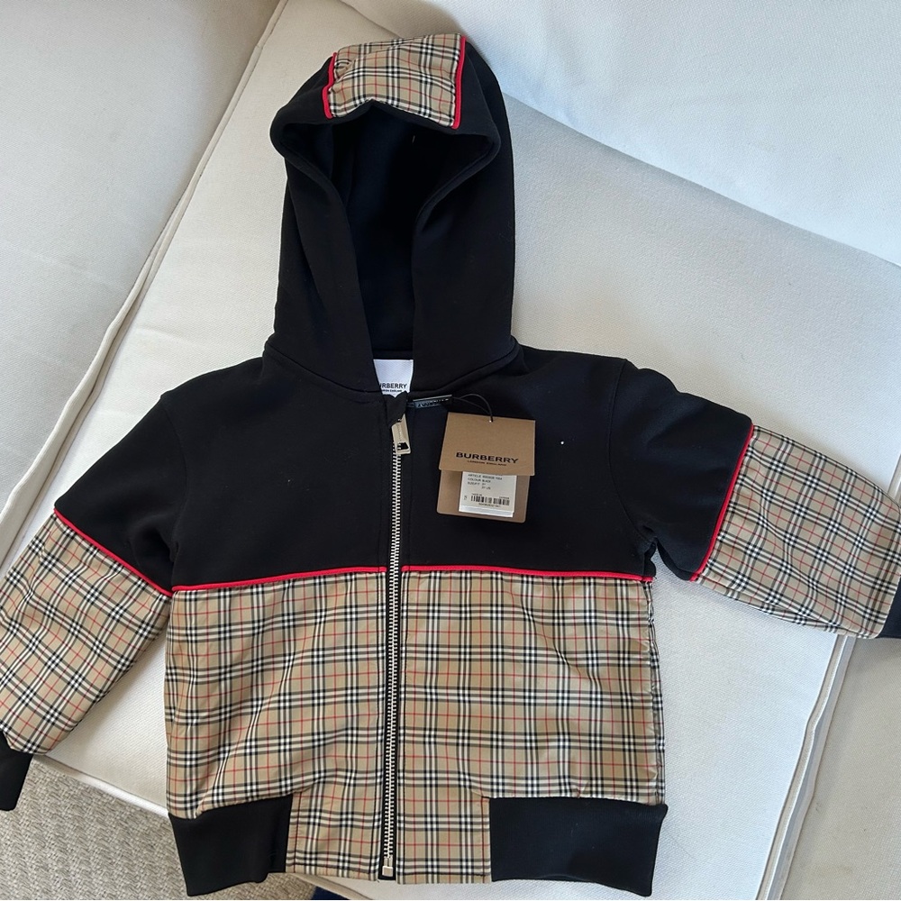 Burberry Kids Plaid Black Hoodie